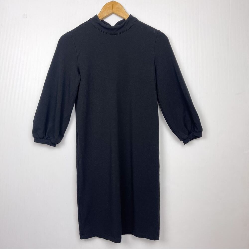 Amour Vert | Black Long Sleeve Puff Dress